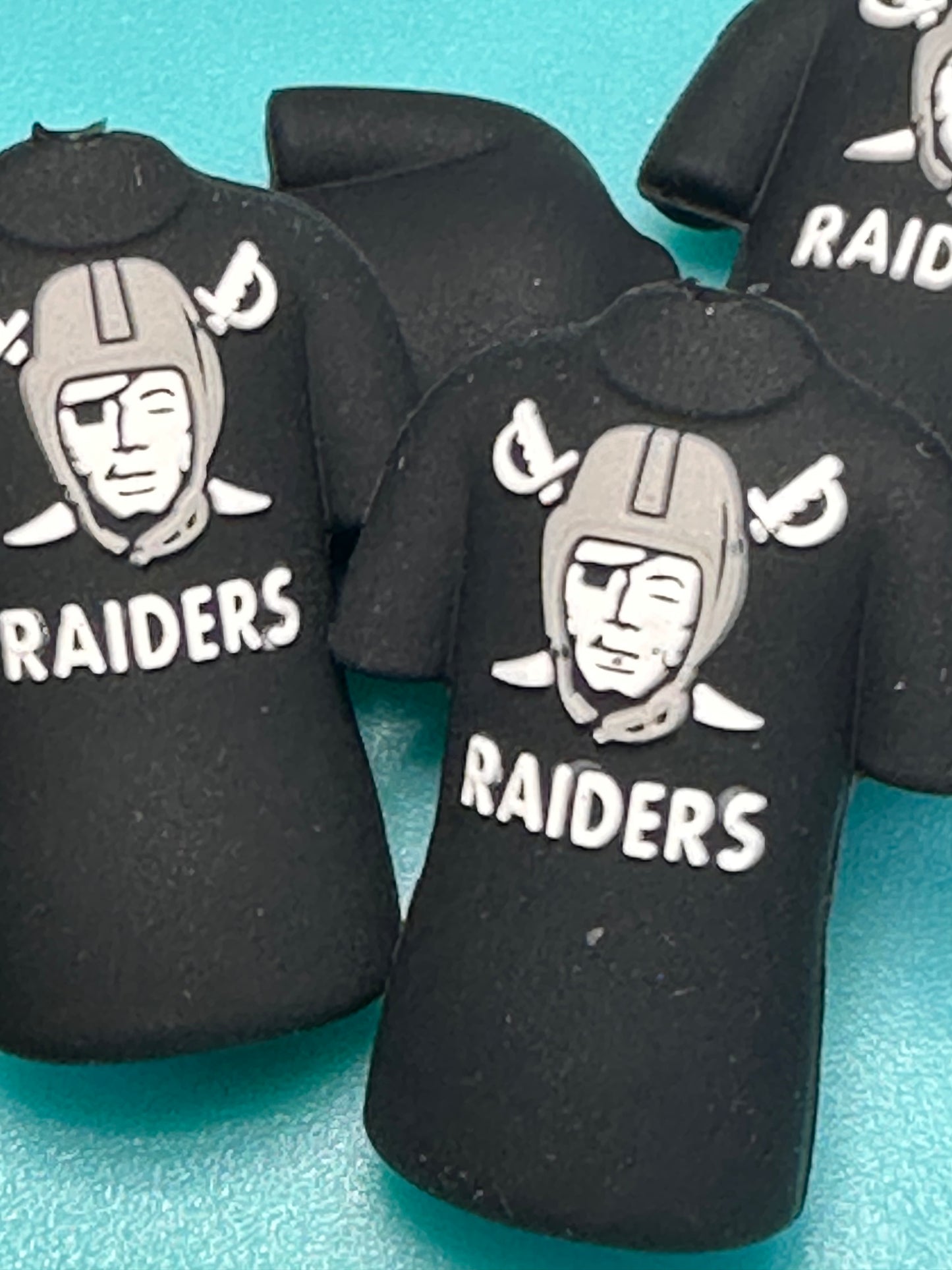 3D Las Vegas Raiders focal bead / football/ shield shaped