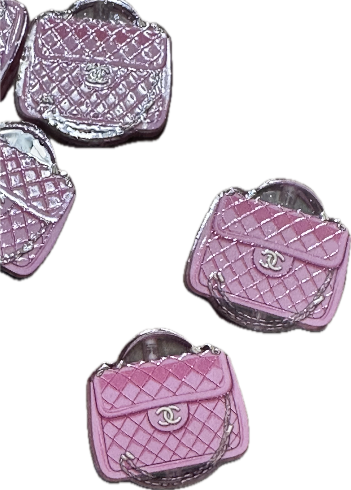 Fancy design Purse Handbag acrylic focal bead- set of 2/ focal bead/pink double c/ pen beading / keychain bead
