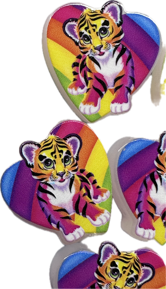 Tiger acrylic focal bead- set of 2/ focal bead/ pen beading / keychain bead/LF