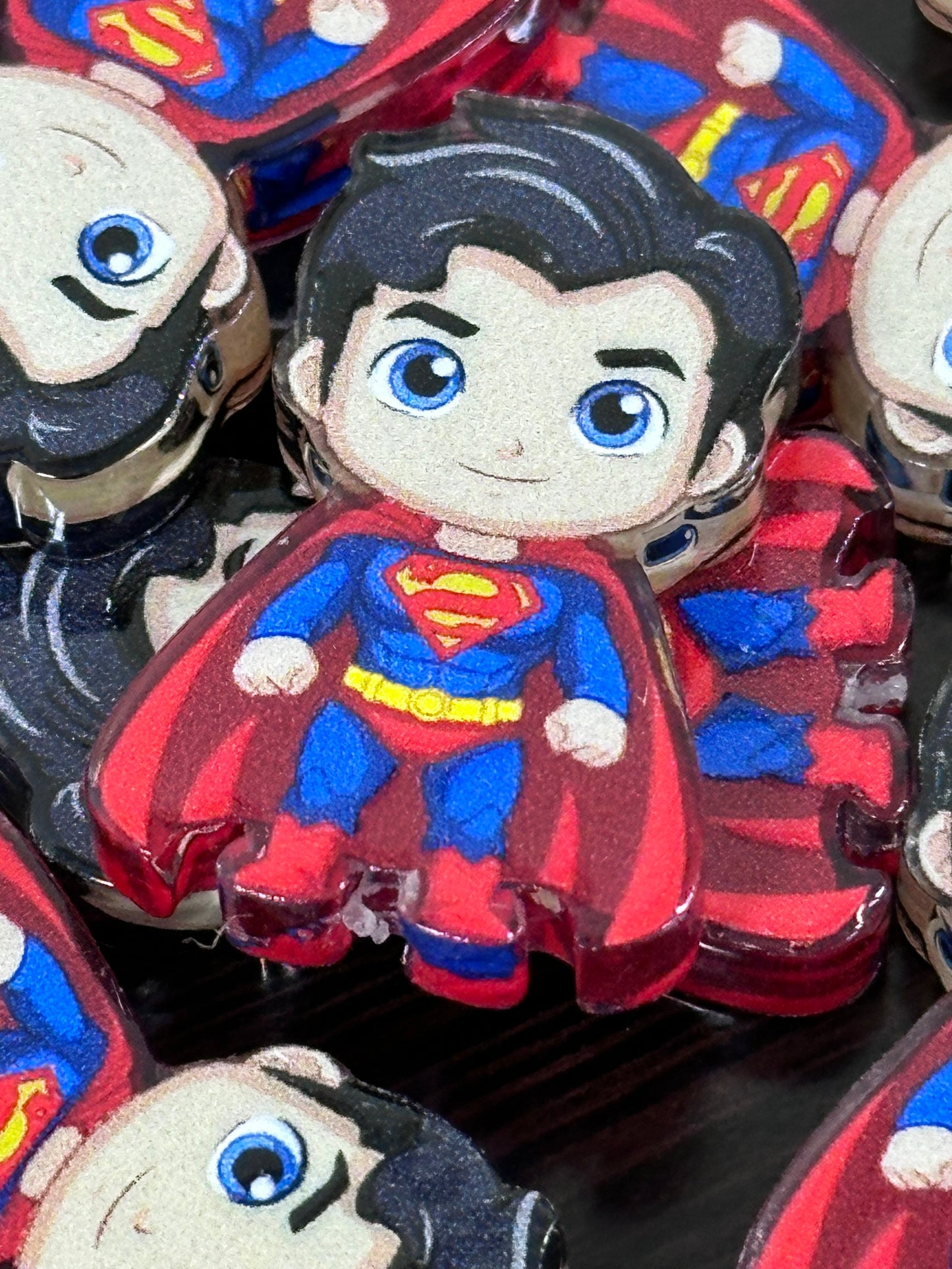 Flying boy in red suit acrylic focal bead- set of 2/ focal bead/ pen beading / keychain bead