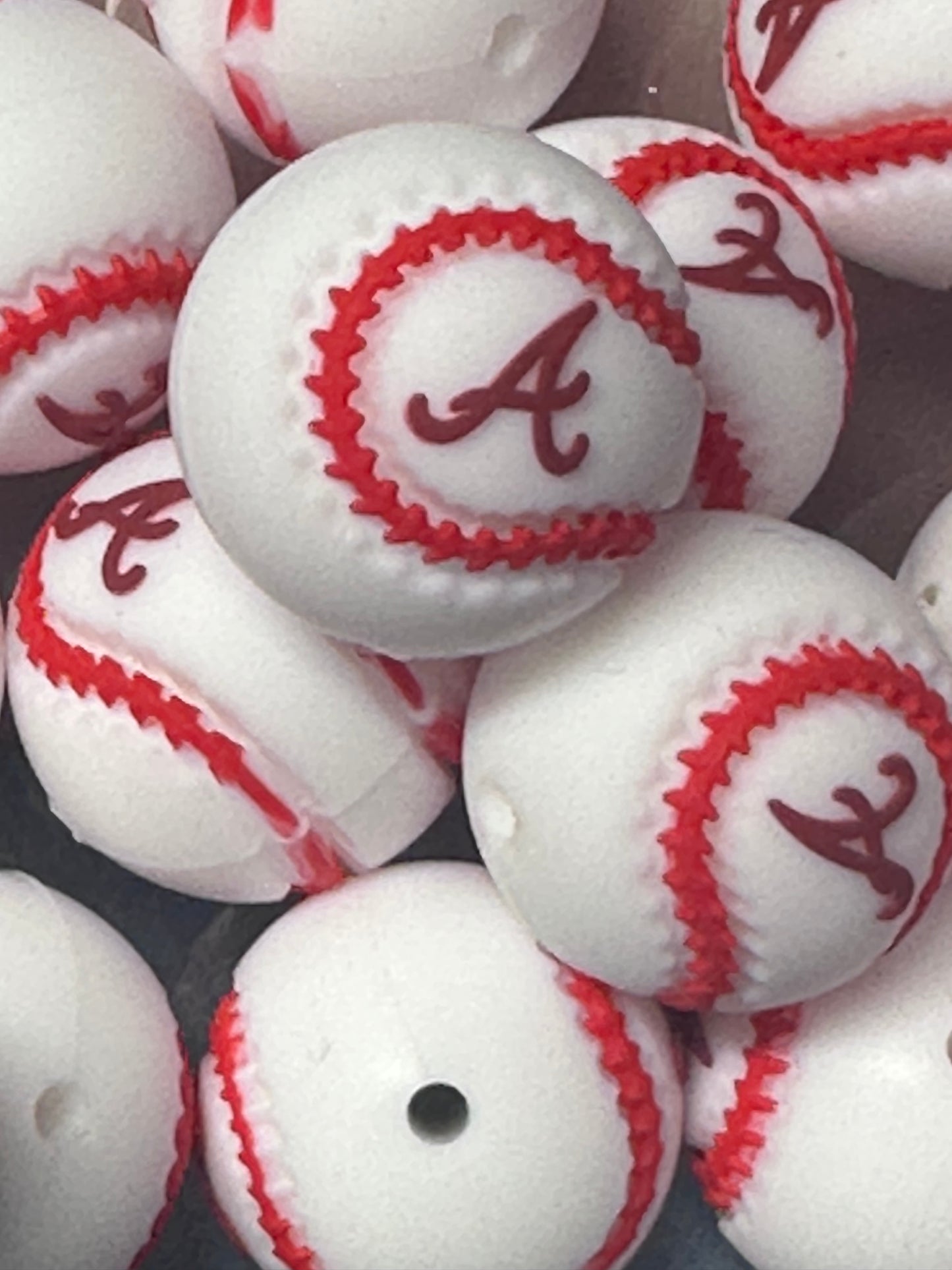 3D baseball Atlanta Braves focal bead/ silicone bead for pen beading