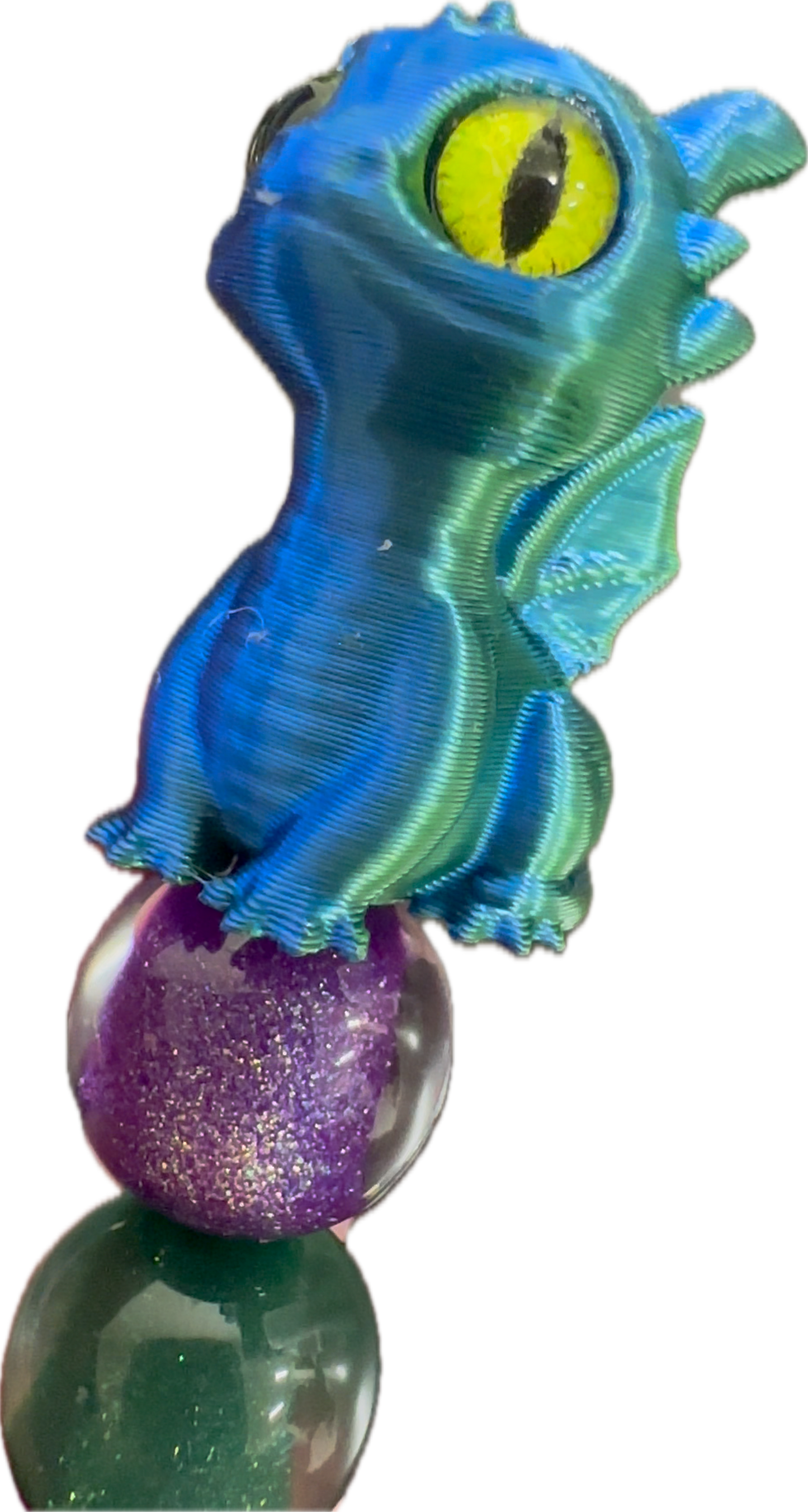 3D Dragon Bead/ beadable pen/ clay bead/ keychain bead/DIY/ cat eyes