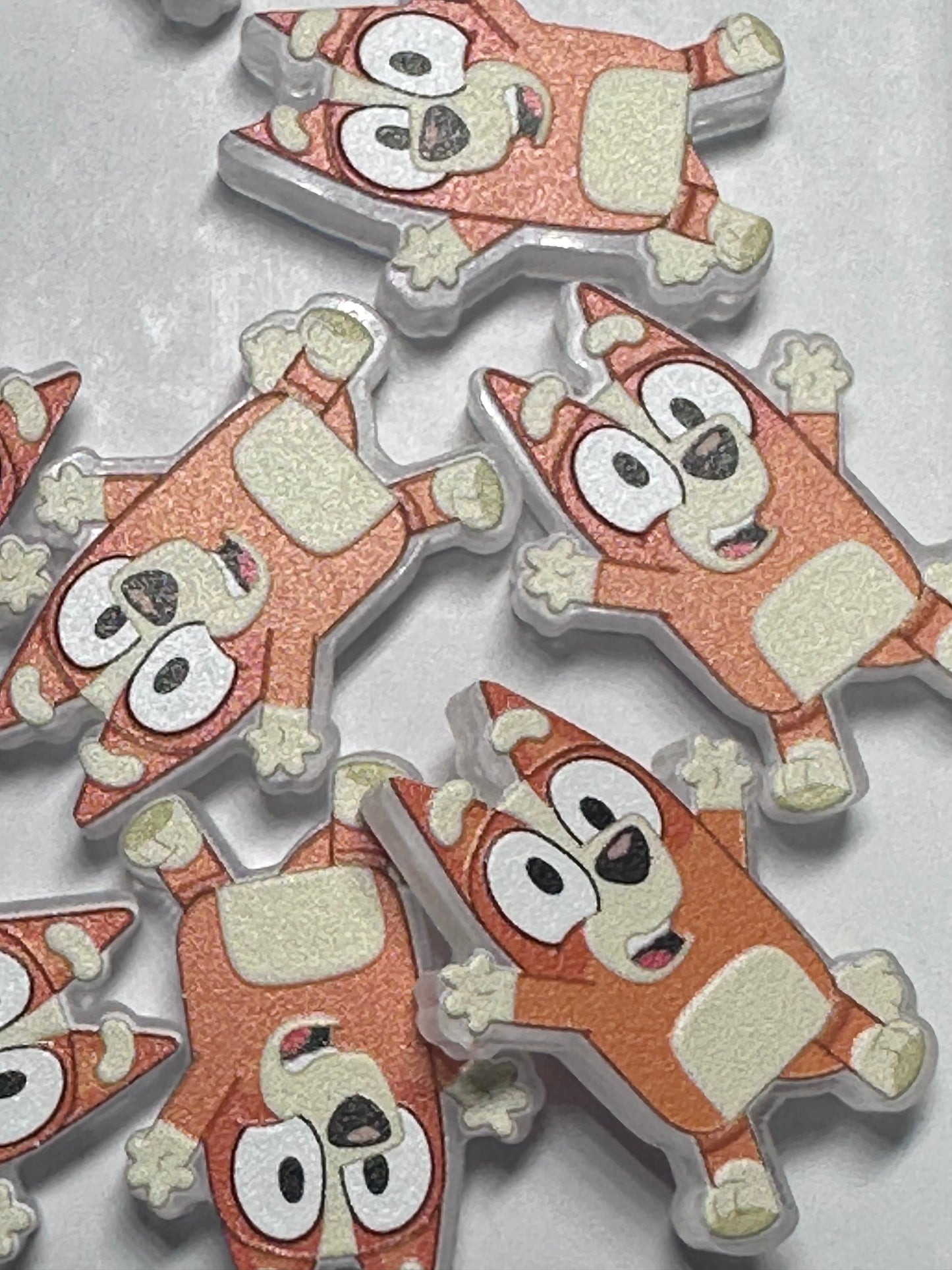 Blue Dog family acrylic focal bead- set of 2/ focal bead/ pen beading / keychain bead / Bingo