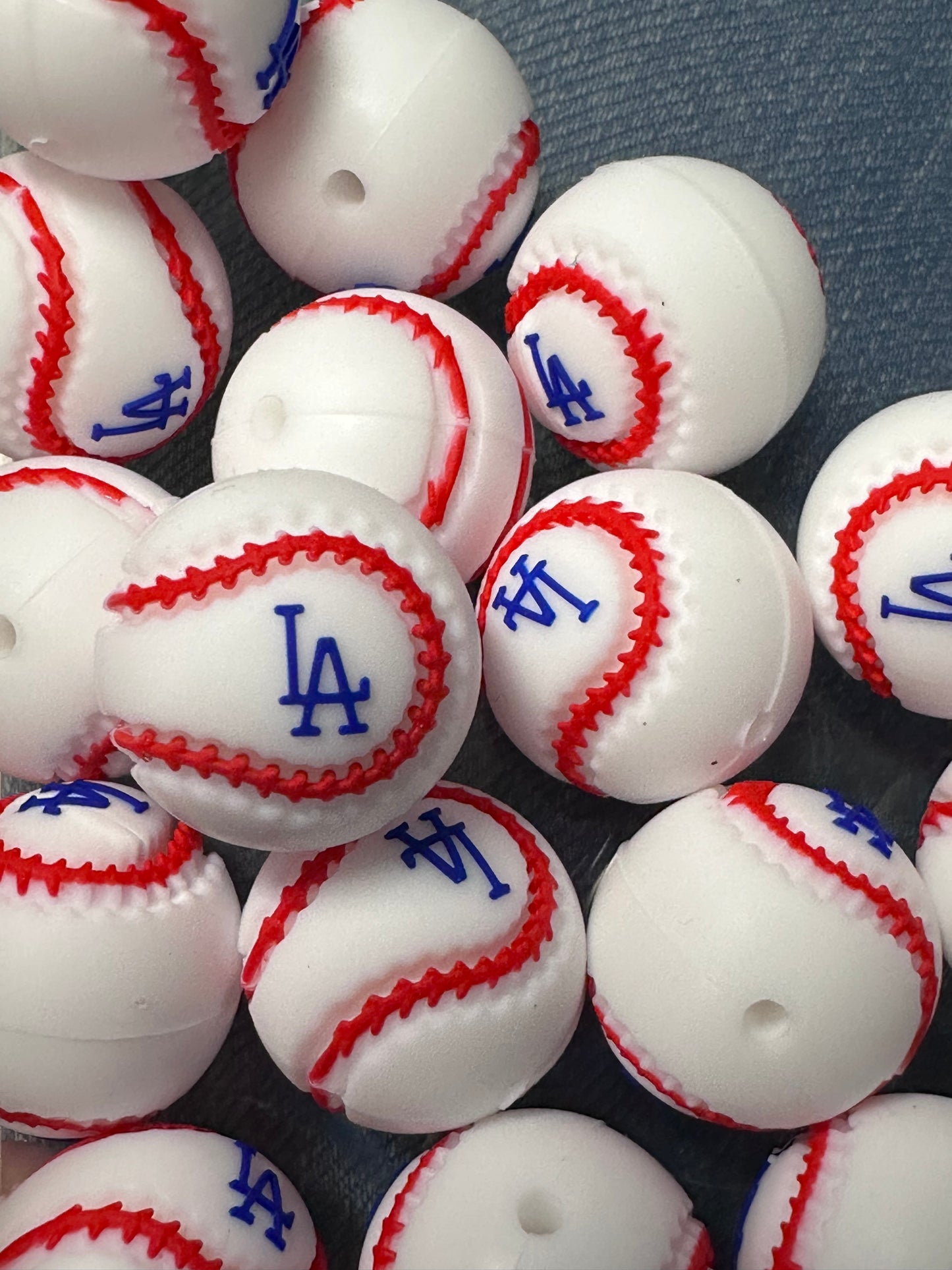 3D baseball team focal bead/ baseball shaped silicone focal bead