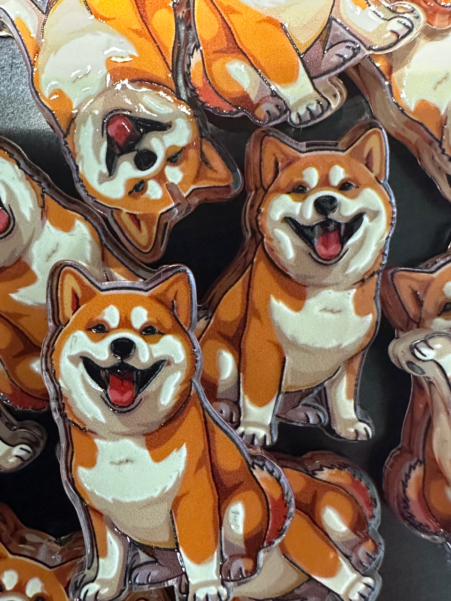 Shiba Inu dog acrylic focal bead- set of 2/ focal bead/ pen beading / keychain bead/
