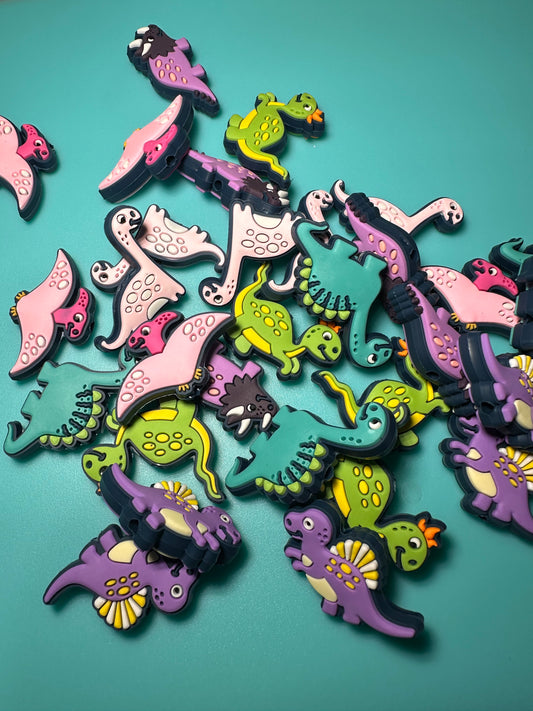 Dinosaurs/ Focal Bead/ beadable pen/ Silicone  bead/ keychain bead/