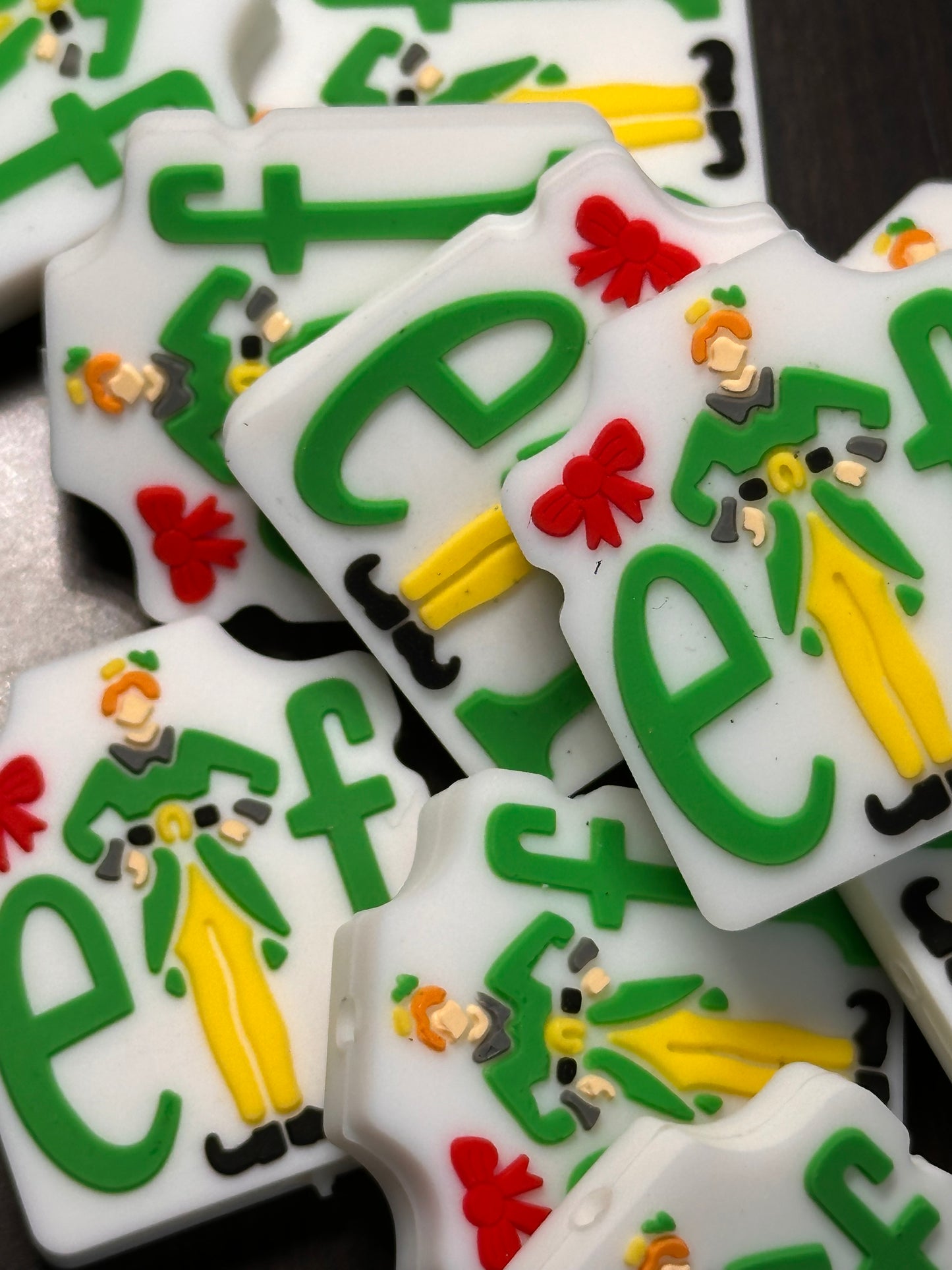 Christmas Focal Bead/ beadable pen/ Silicone  bead/ keychain bead/ elf