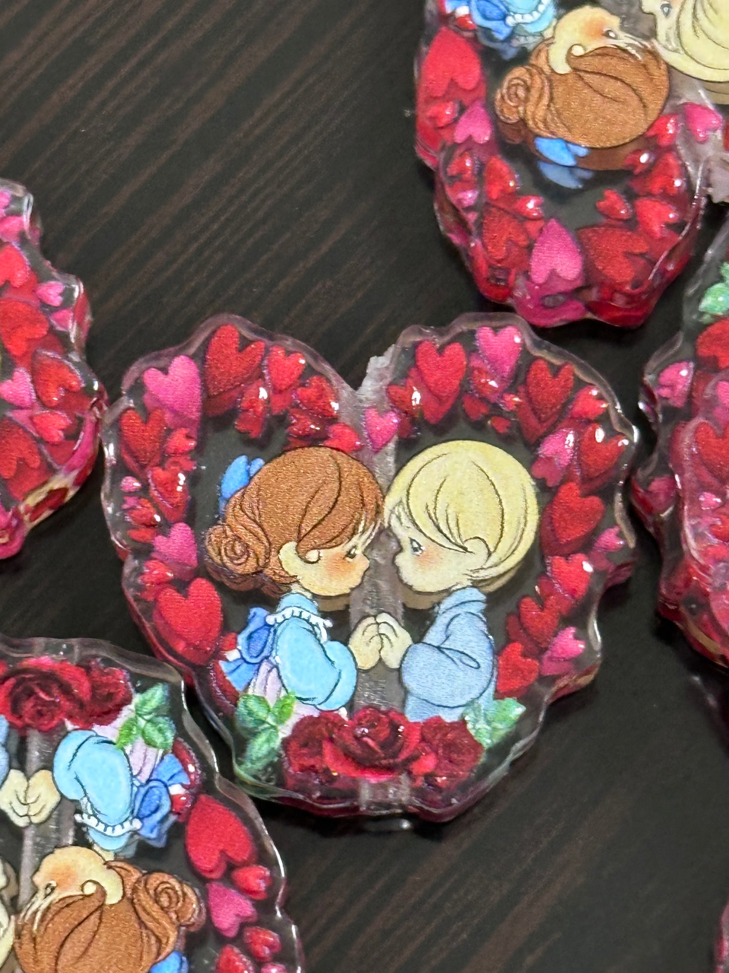 Boy and girl -love- heart- acrylic focal bead- set of 2/ focal bead/ pen beading / keychain bead /cute for a birthday pen (Copy)