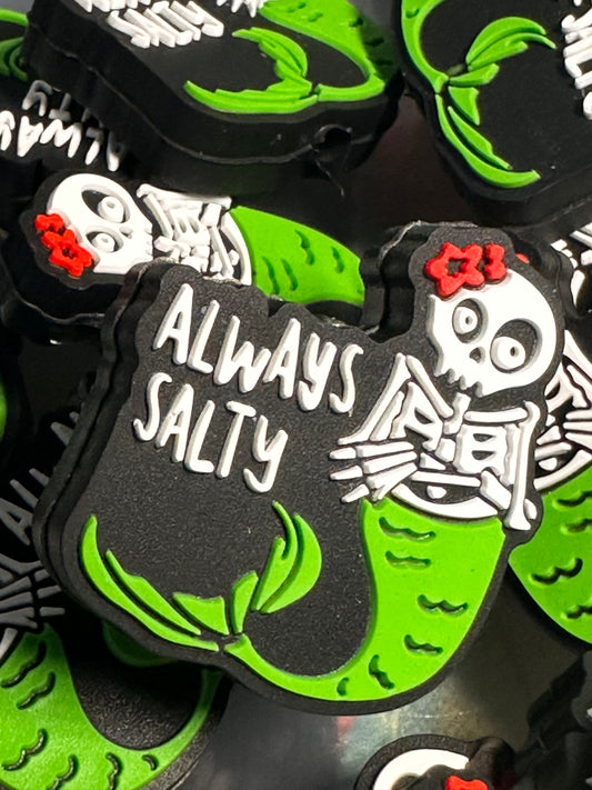 Mermaid/ Focal Bead/ beadable pen/ Silicone bead/ keychain bead/ skeleton salty