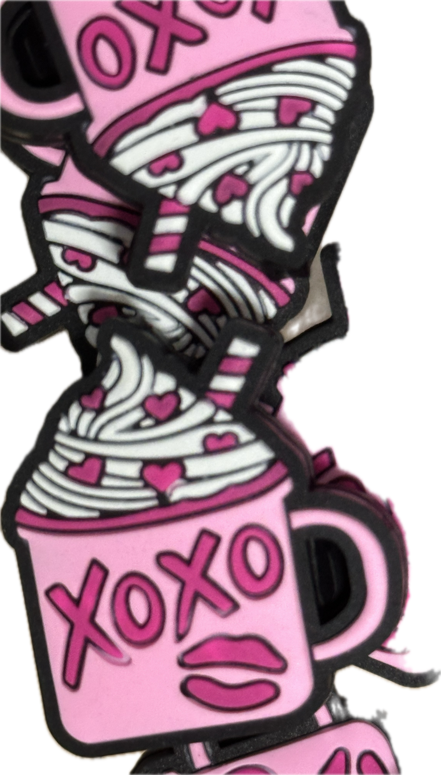 Hot chocolate Focal Bead/ beadable pen/ Silicone  bead/ keychain bead/Valentines Day/XO