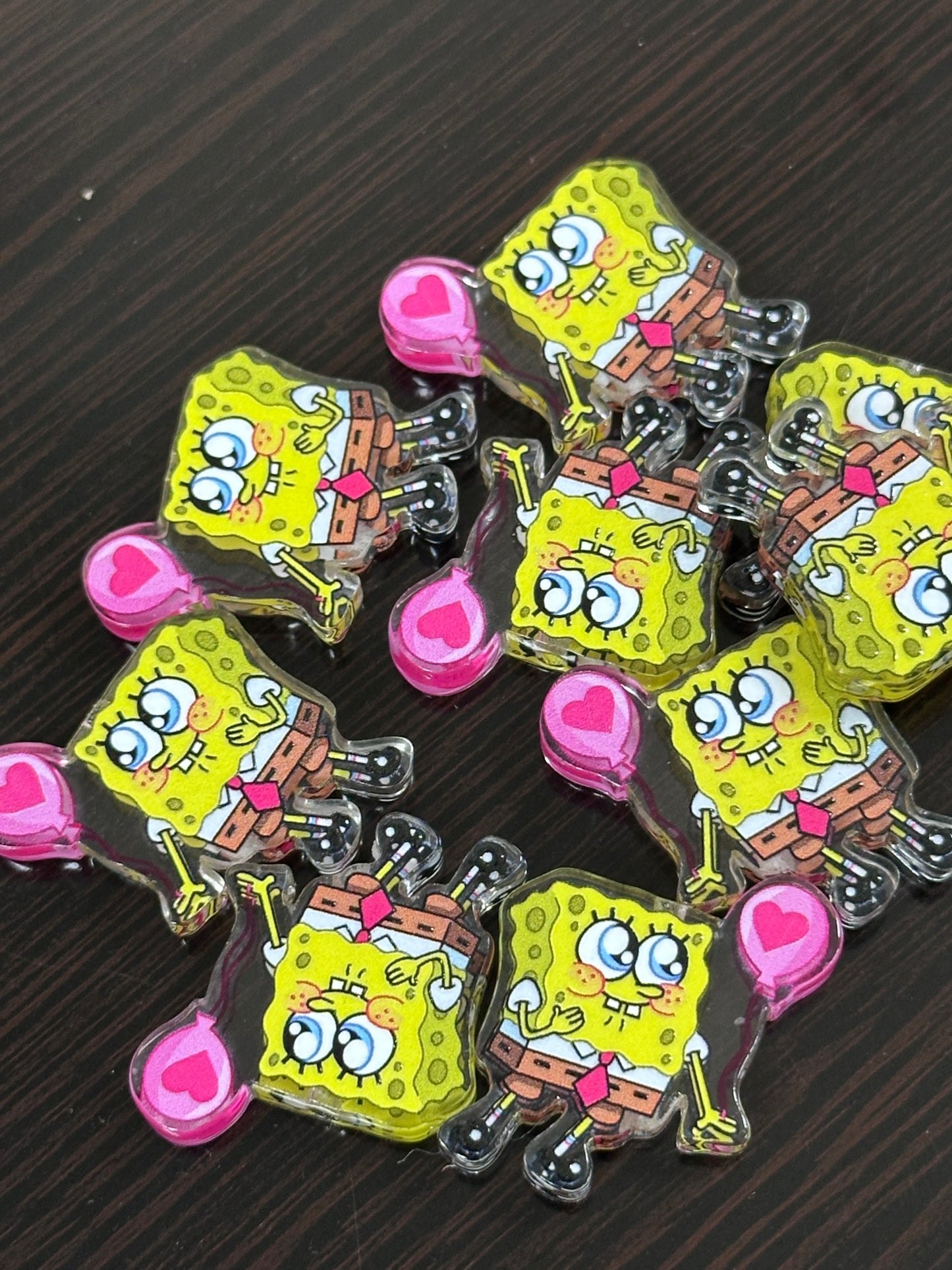 Yellow guy with balloon acrylic focal bead- set of 2/ focal bead/ pen beading / keychain bead