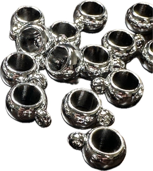 Silver tone Bail Beads/ jewelry Bead/ beadable pen beads/ keychain bead/bead/12mm/used for dangle charms