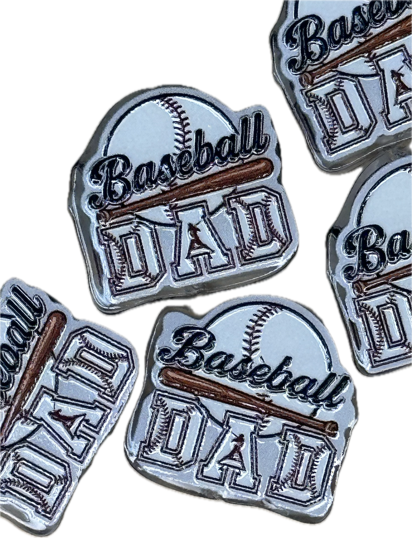 BASEBALL DAD acrylic focal bead- set of 2/ focal bead/ pen beading / keychain bead