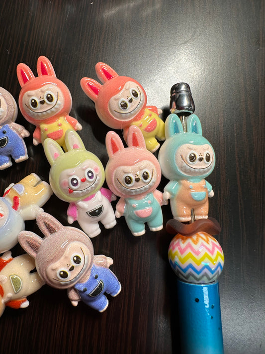 Labubu monster acrylic beads/ Five (5) beads included assorted colors/pen beading beads / keychain beads/ DIY/