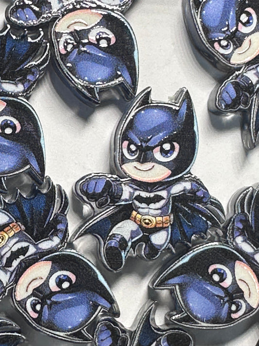 Black mask guy acrylic focal bead- set of 2/ focal bead/ pen beading / keychain bead /