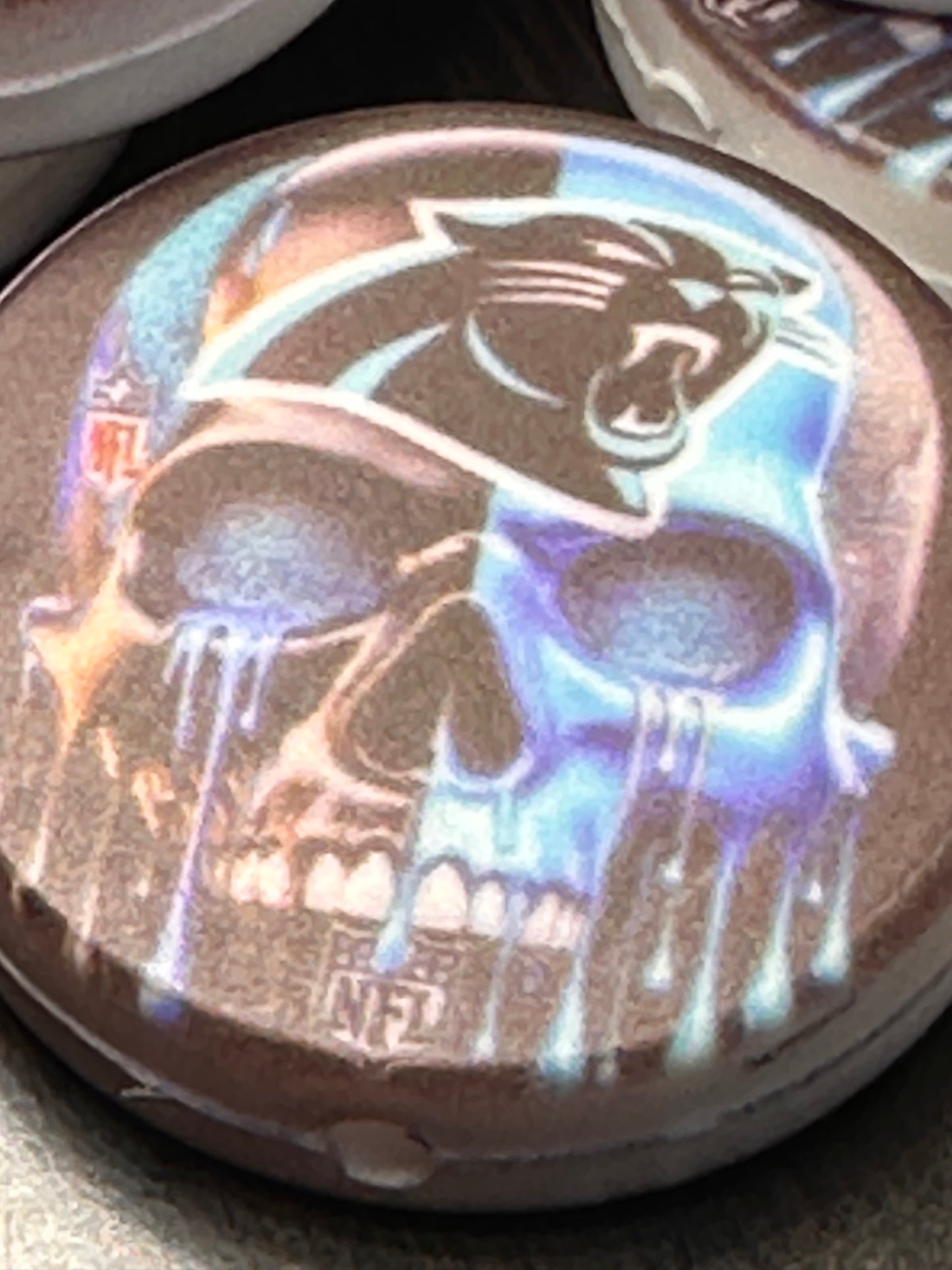 NEW! Carolina Panthers shaped focal bead / football #4