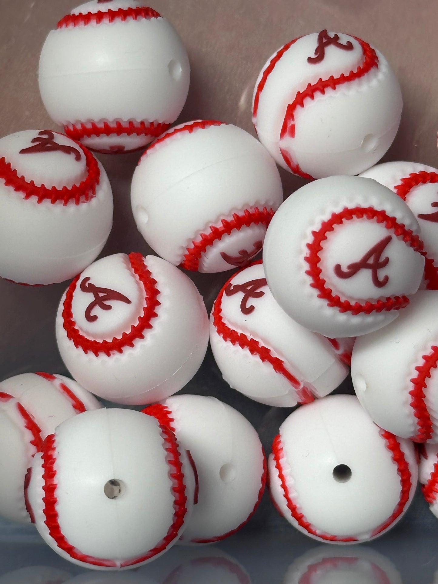 3D baseball Atlanta Braves focal bead/ silicone bead for pen beading