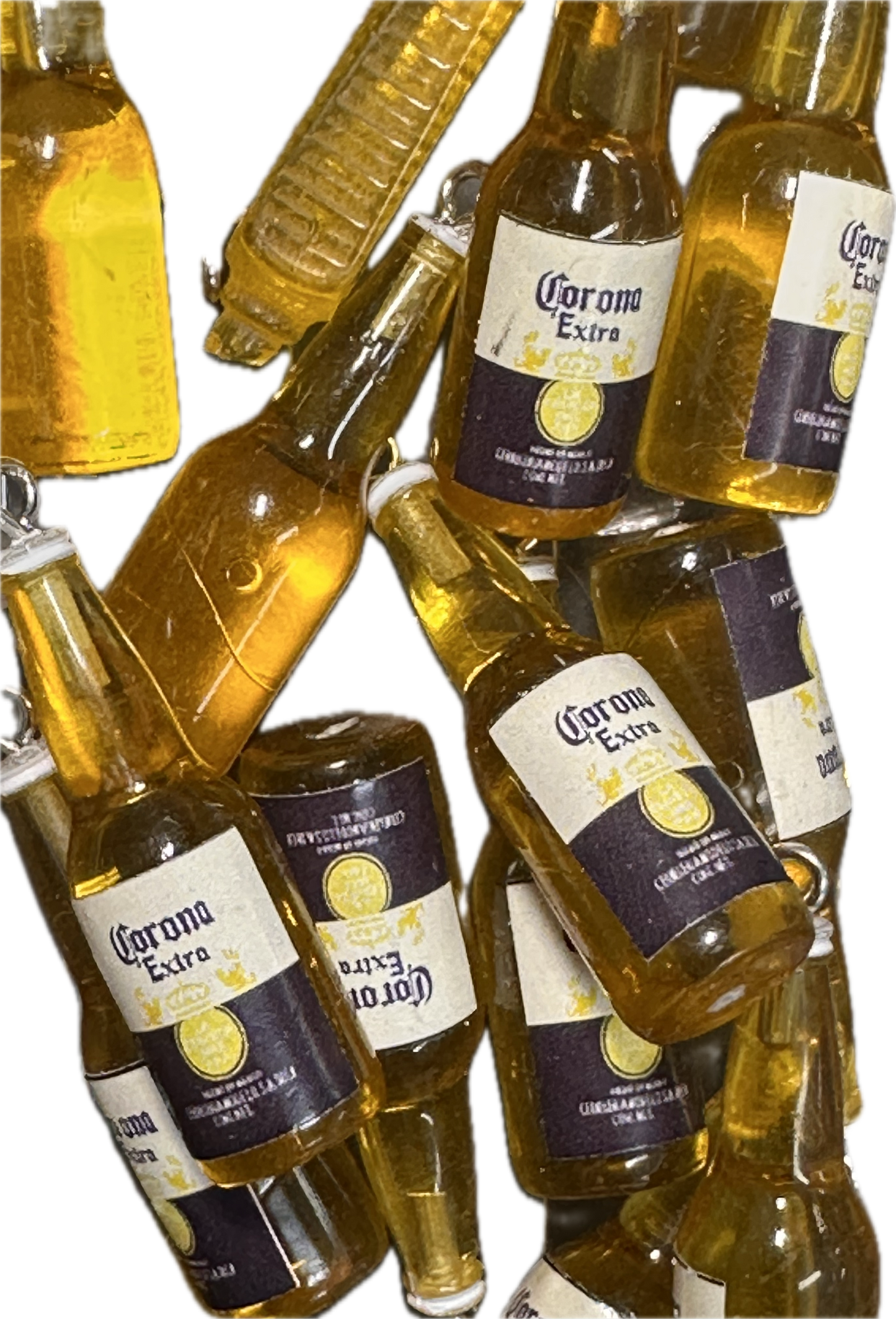 Mini Beer Bottle Charms – Resin Drink Beads for Keychains, Jewelry & DIY Crafts / yellow