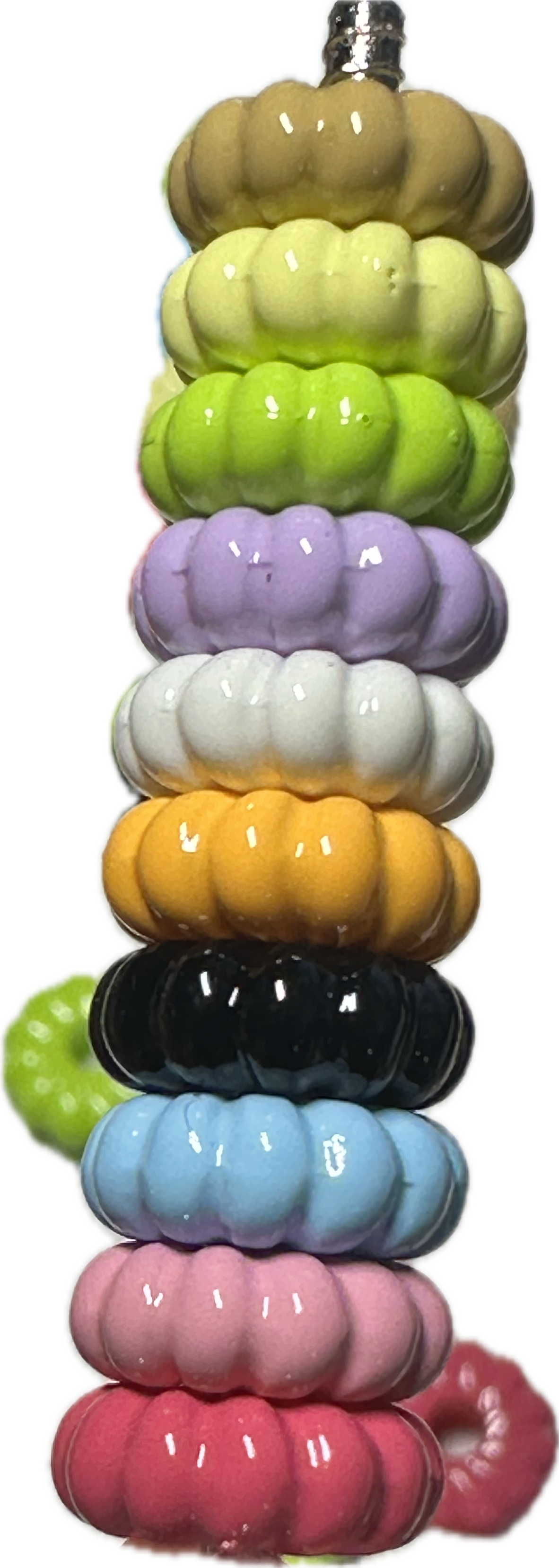 Acrylic pastel color pumpkin shaped spacer beads /perfect for beadable pen/ keychain bead