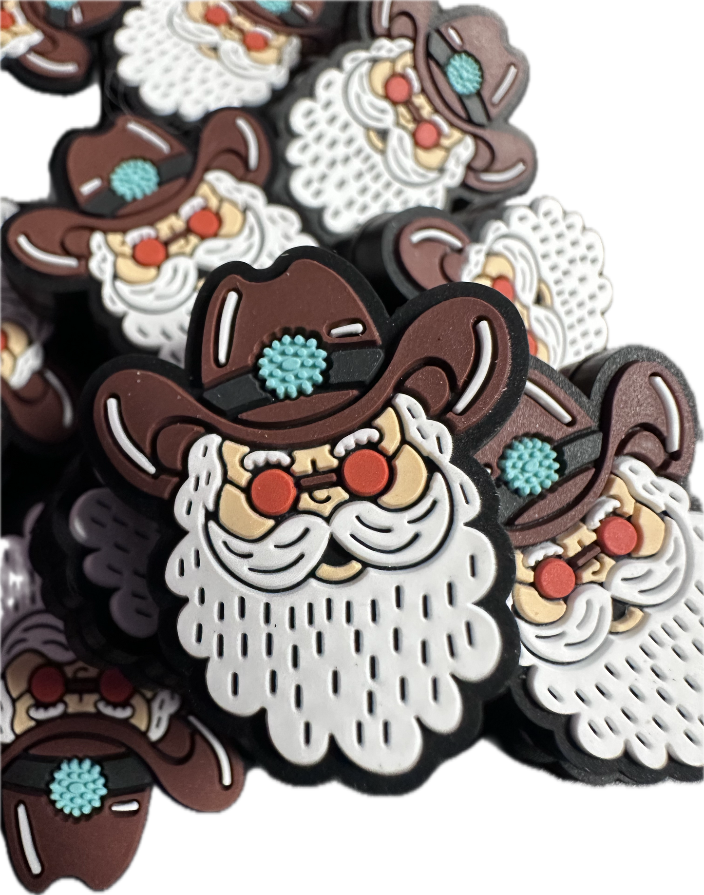 Country Santa Claus Christmas Focal Bead/ beadable pen/ Silicone  bead/ keychain bead/