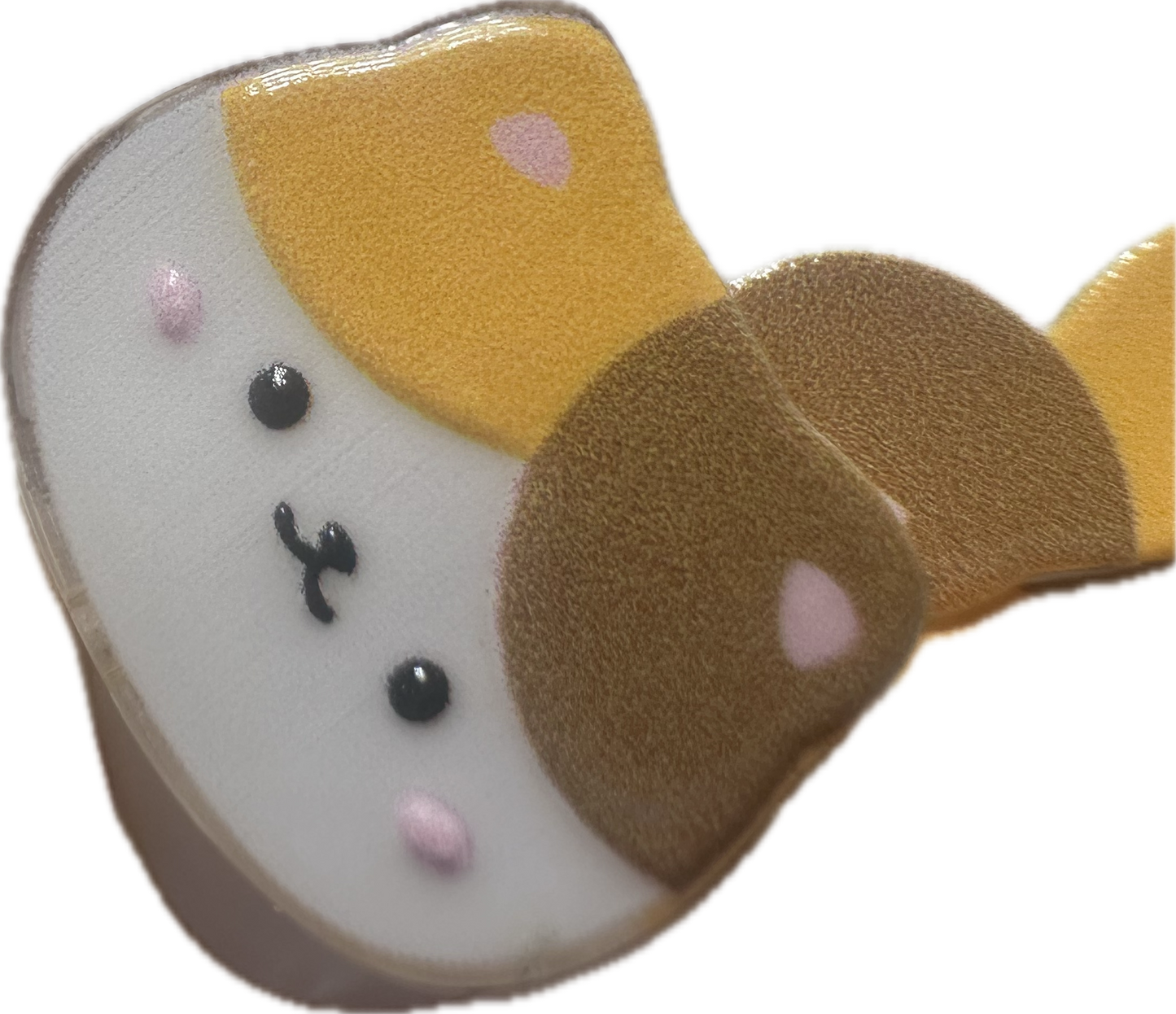 Calico cat head acrylic focal bead- set of 2/ focal bead/ pen beading / keychain bead/