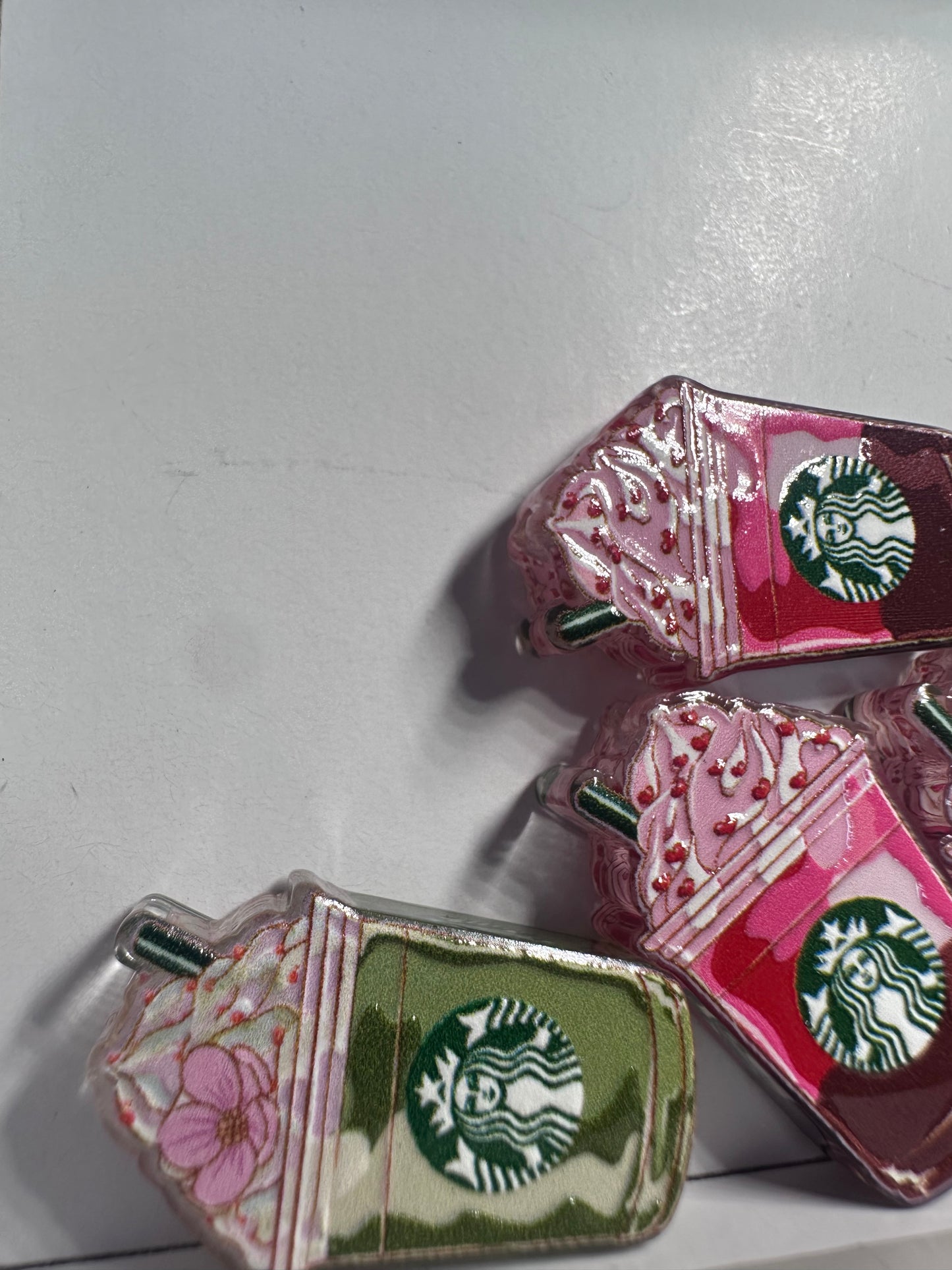 Coffee drink Acrylic focal bead- set of 2/ focal bead/ pen beading / keychain bead