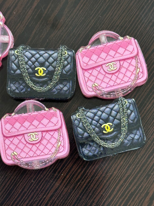 Fancy purse acrylic focal bead- set of 2 -one of each color/ focal bead/ pen beading / keychain bead/handbag