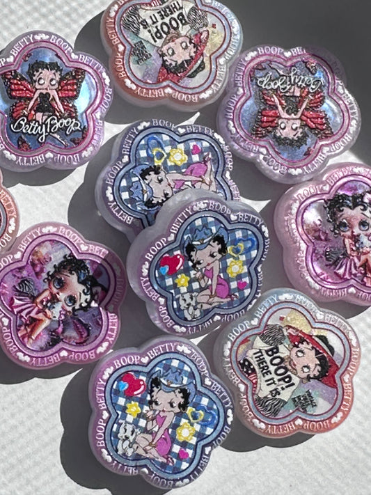 Flower shaped girl acrylic focal bead- set of 2/ focal bead/ pen beading / keychain bead