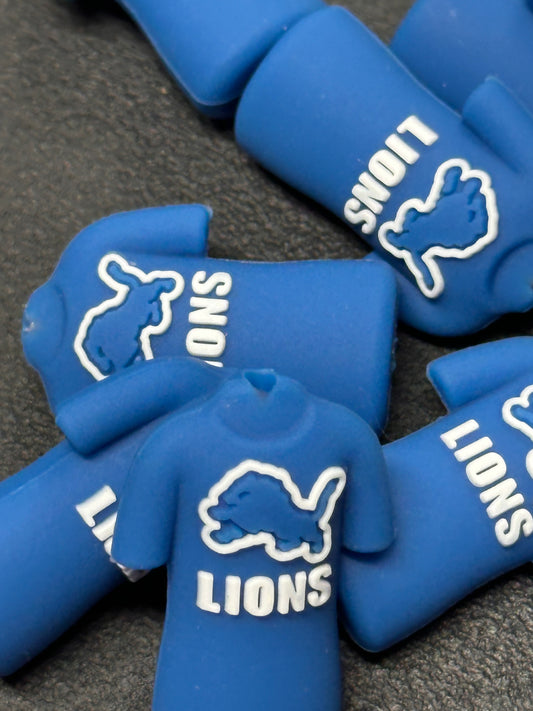 3D Detroit Lions jersey focal bead/ football/ silicone bead for DIY