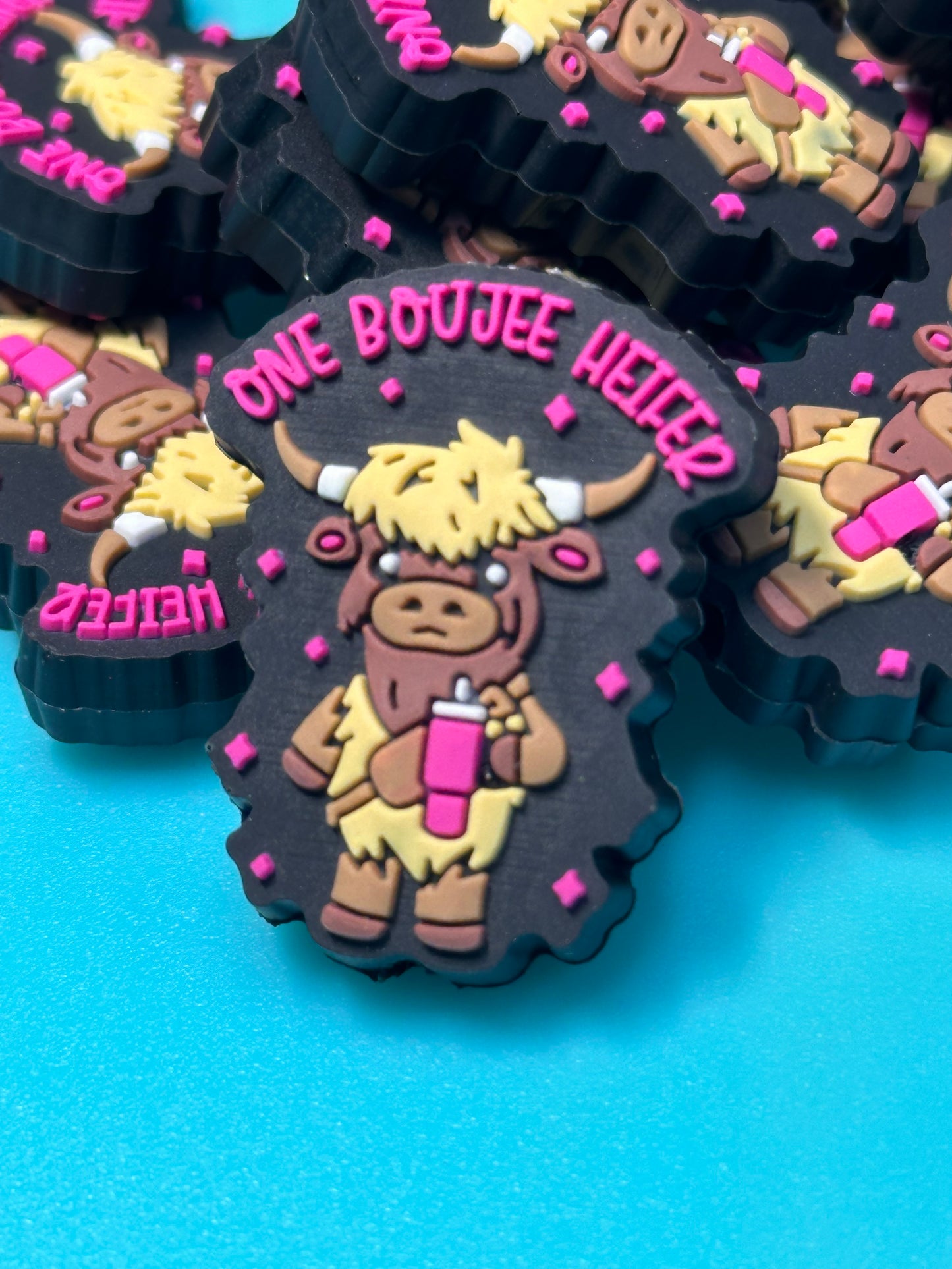 Boujee Highland Cow focal beads/hat/western cow/ heifer