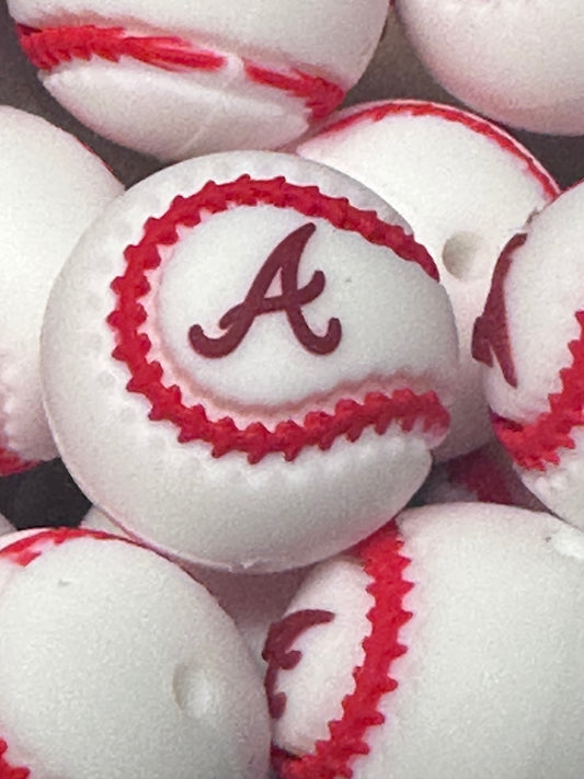 3D baseball Atlanta Braves focal bead/ silicone bead for pen beading