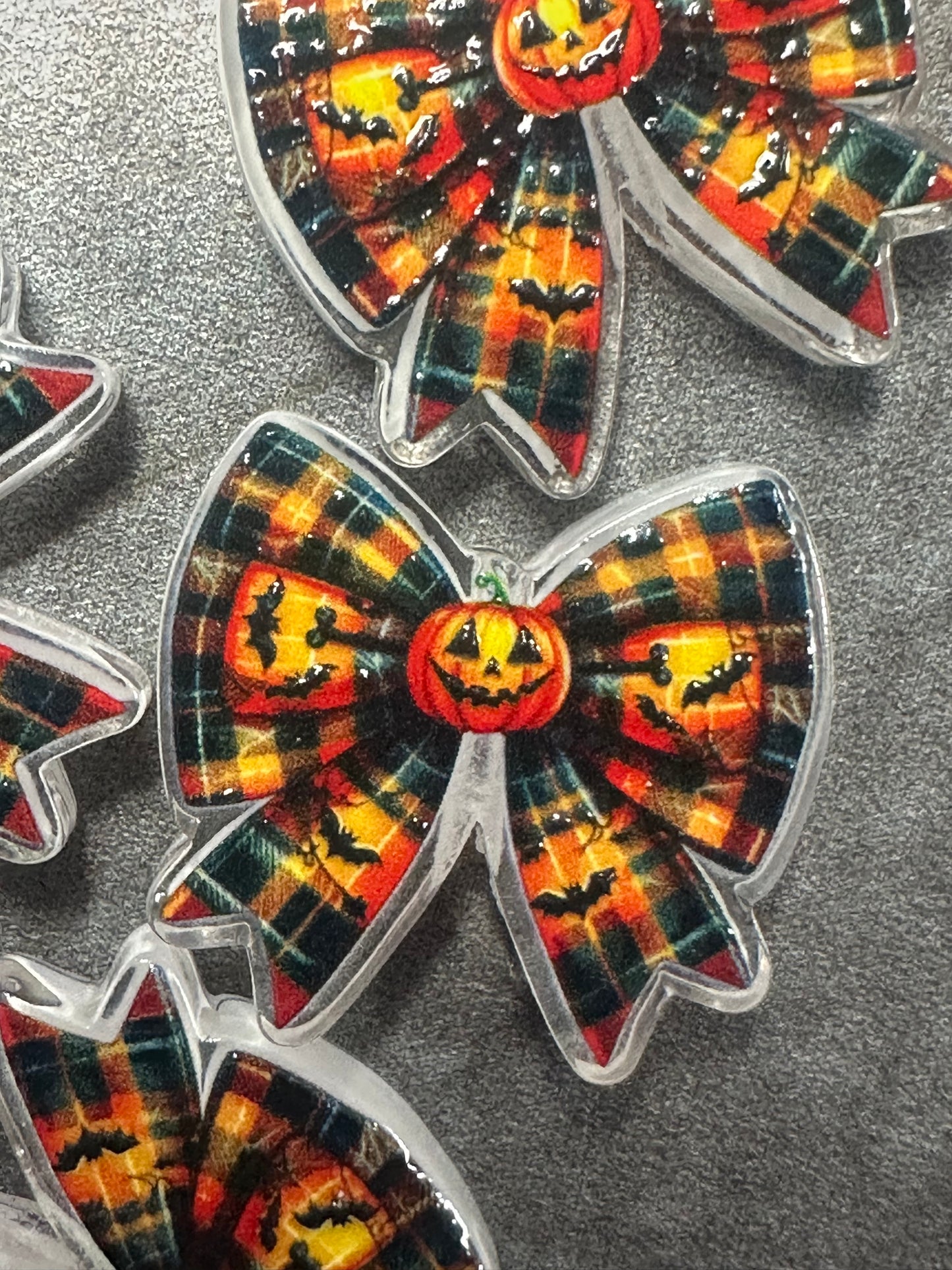 Halloween bow acrylic focal bead- set of 2/ focal bead/ pen beading / keychain bead/