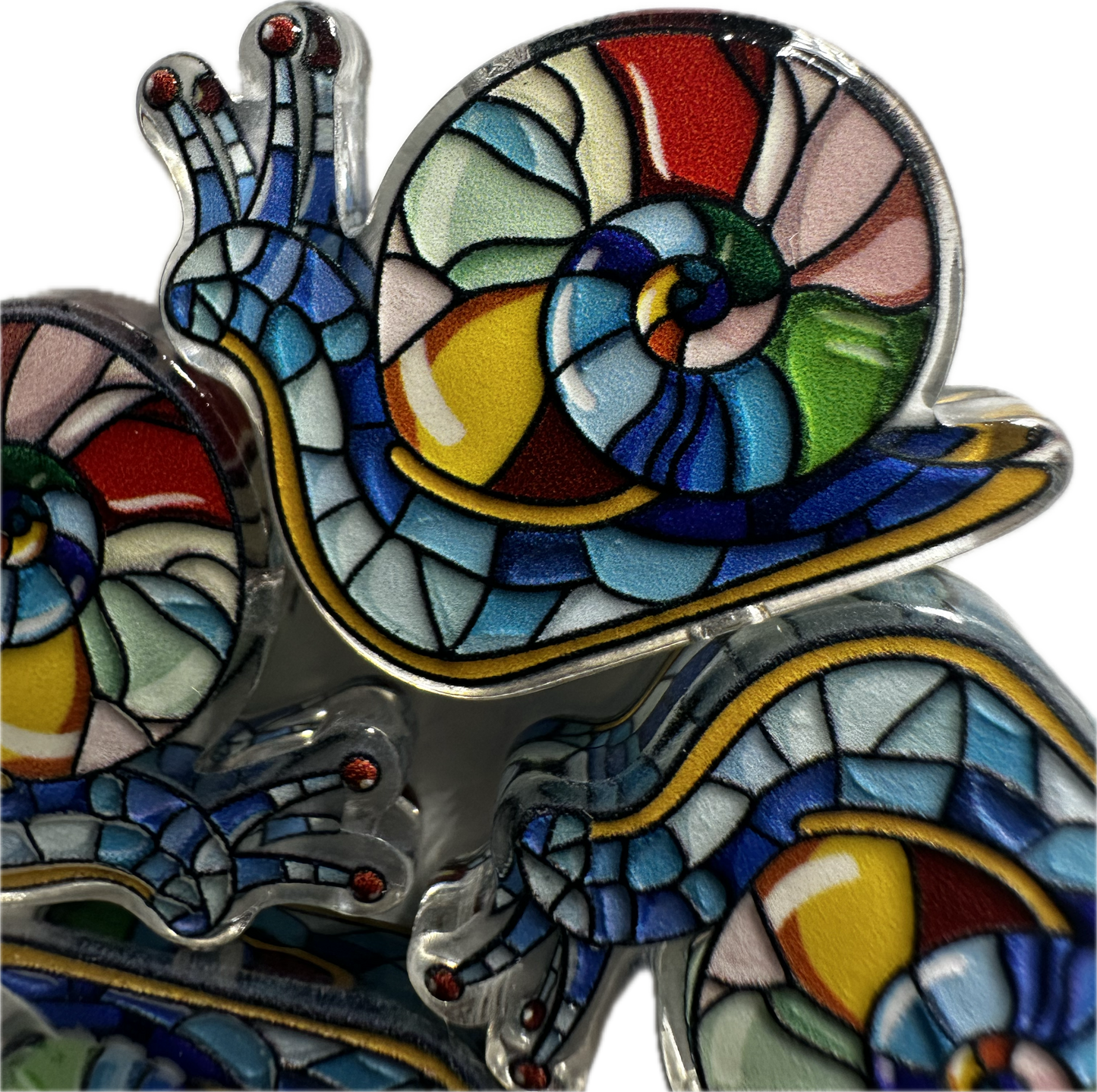 Colorful snail acrylic focal bead- set of 2/ focal bead/ pen beading / keychain bead/ mosaic