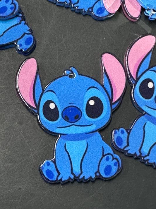 Blue Alien Acrylic Pendants – Pendant charms for DIY Crafts (Set of 5)