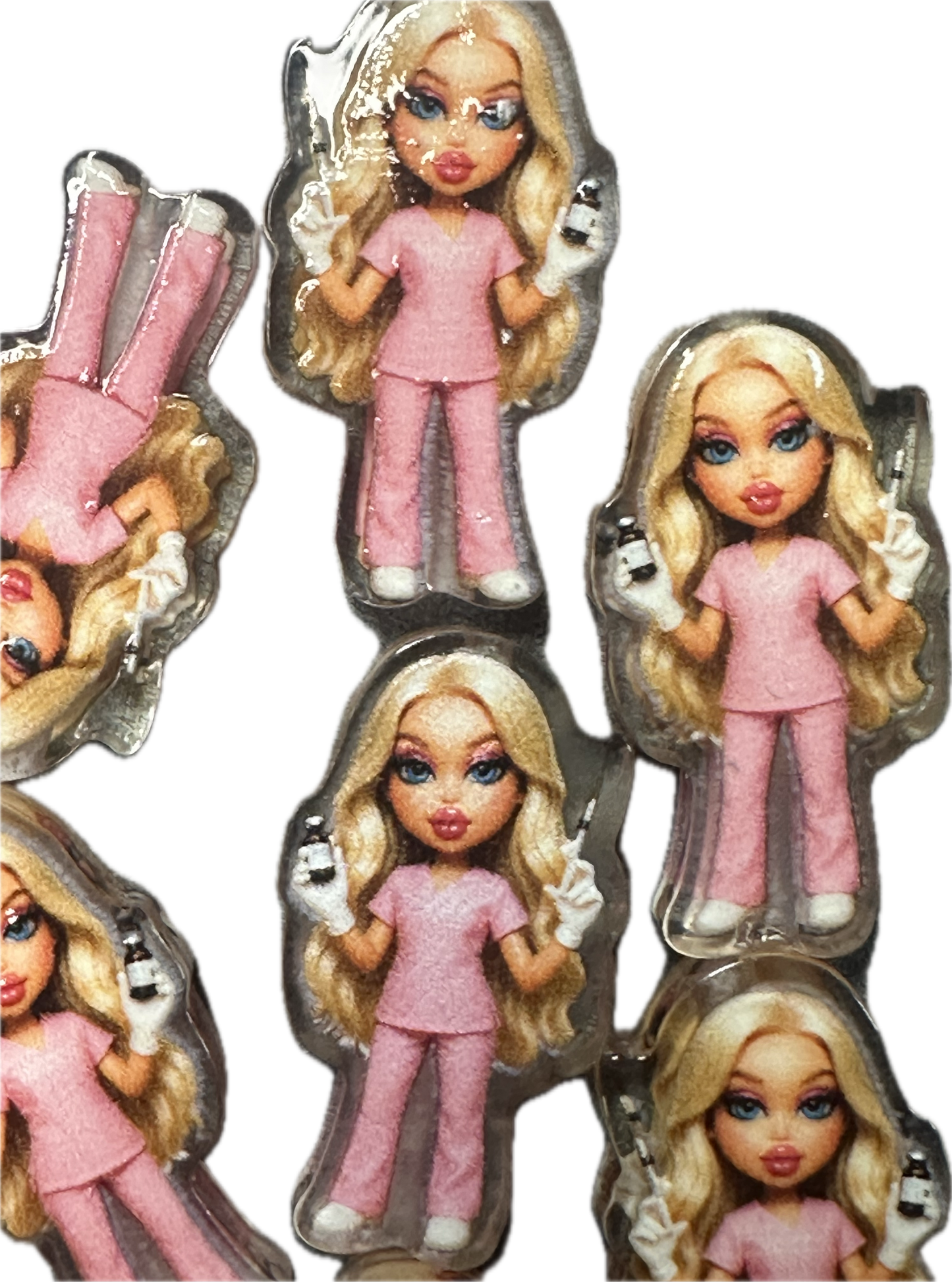 Nurse acrylic focal bead- set of 2/ focal bead/ pen beading / keychain bead/