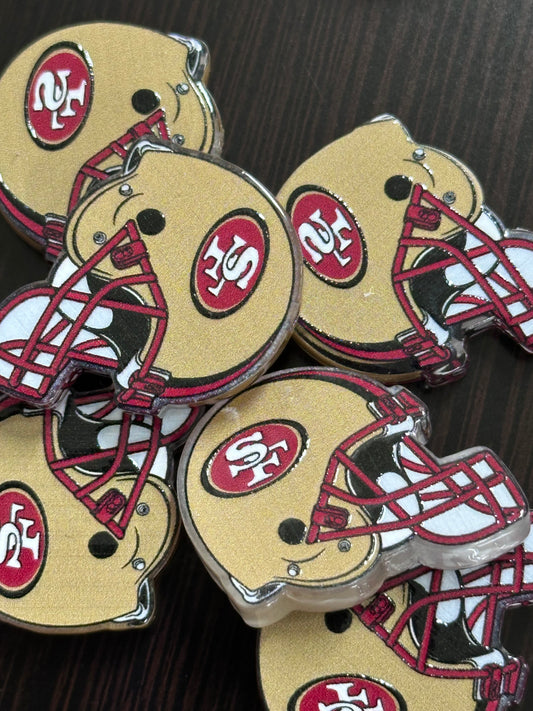 San Francisco acrylic focal bead- set of 2/ focal bead/ pen beading / keychain bead/ helmet shaped bead