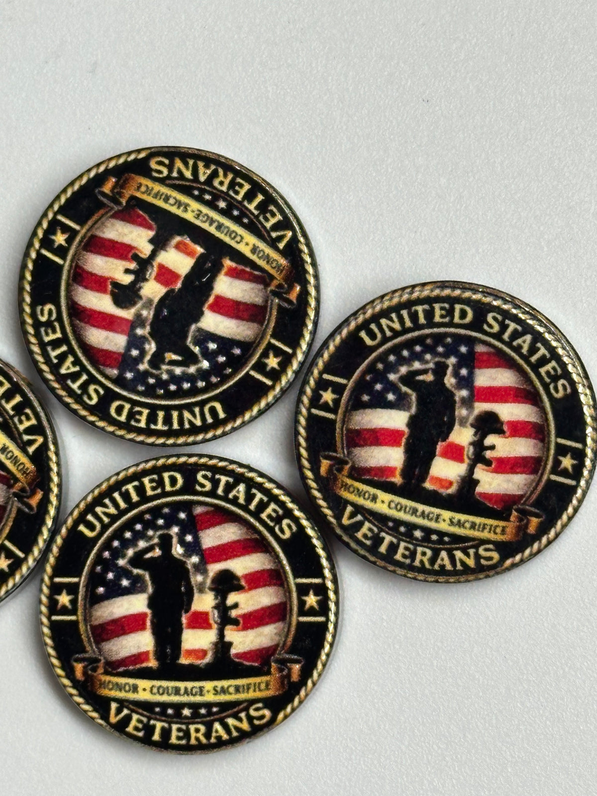Veterans acrylic focal bead- set of 2/ focal bead/ pen beading / keychain bead/ military/ patriotic