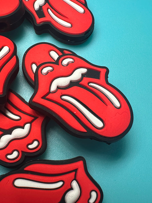 Lips and tongue focal bead/ Rolling/ singer/ band/RS