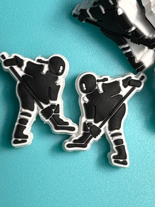 Hockey player Focal Bead / pen beading/ keychain bead/ DIY/ ice hockey/ ice skate