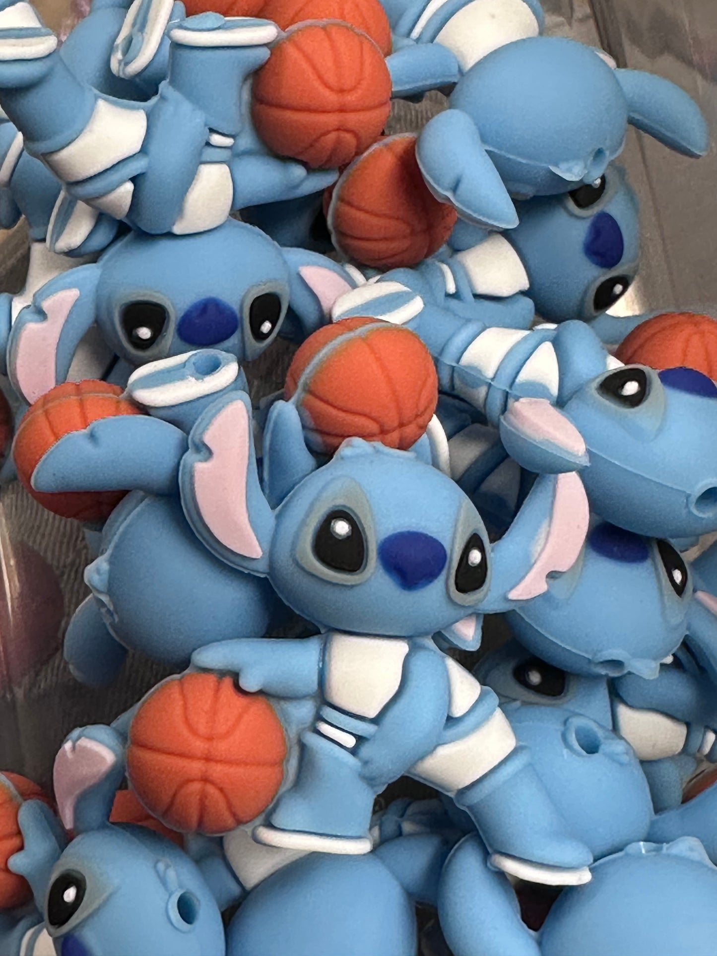 3D Blue guy playing basketball Focal Bead #2