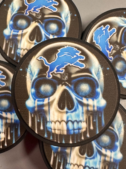 Detroit Lions focal bead/ football/ silicone bead for DIY /skull