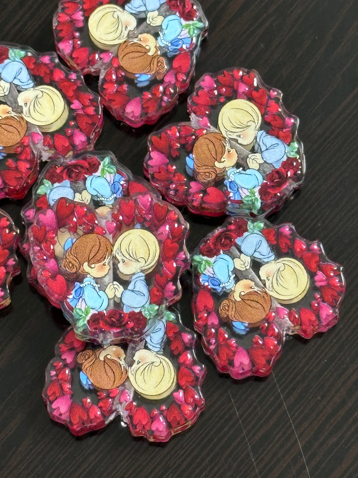 Boy and girl -love- heart- acrylic focal bead- set of 2/ focal bead/ pen beading / keychain bead /cute for a birthday pen (Copy)