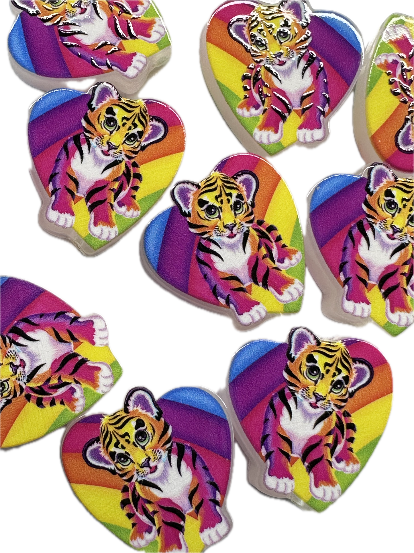 Tiger acrylic focal bead- set of 2/ focal bead/ pen beading / keychain bead/LF