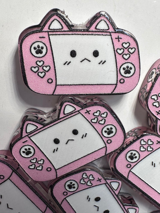 Video game controller acrylic focal bead- set of 2 different beads/ focal bead/ pen beading / keychain bead