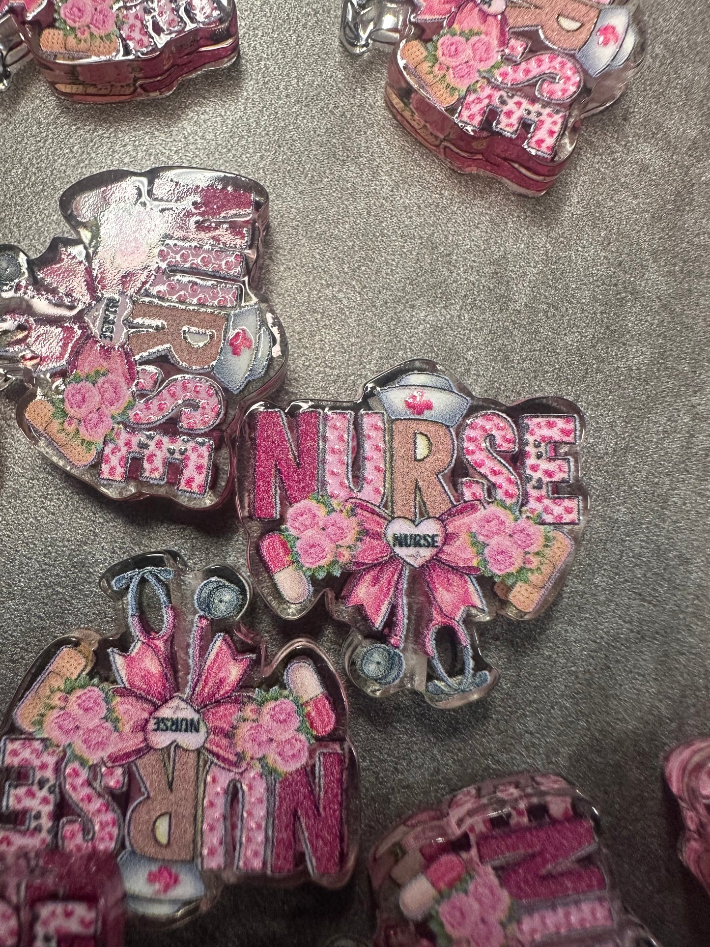 Nurse acrylic focal bead- set of 2/ focal bead/ pen beading / keychain bead/