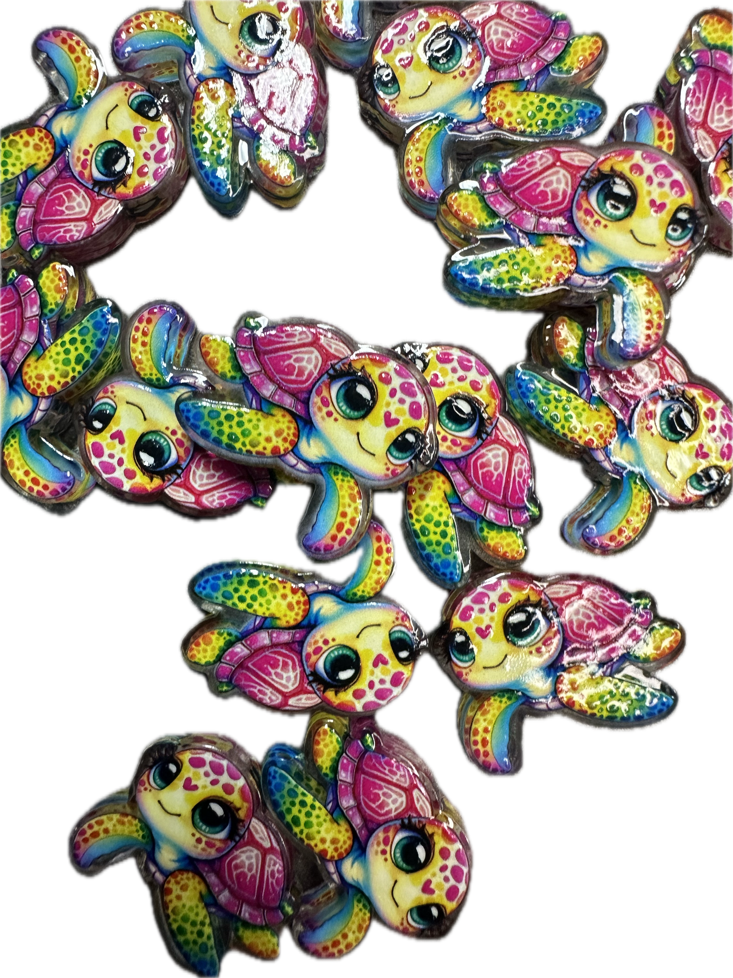 Sea Turtle acrylic focal bead- set of 2/ focal bead/ pen beading / keychain bead/ ocean life - sea life