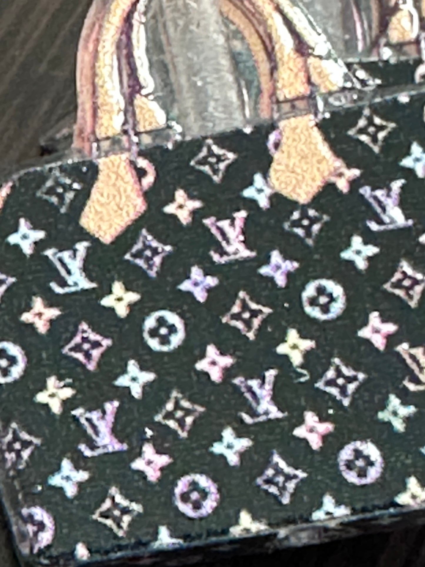 Fancy handbag acrylic focal bead- set of 2/ focal bead/ pen beading / keychain bead/