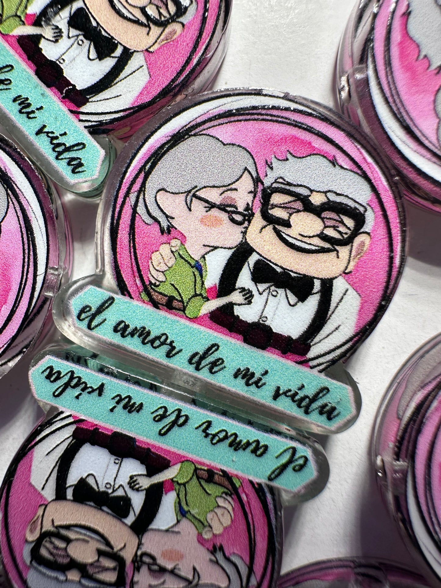 Old married couple acrylic focal bead- set of 2/ focal bead/ pen beading / keychain bead/movie couple