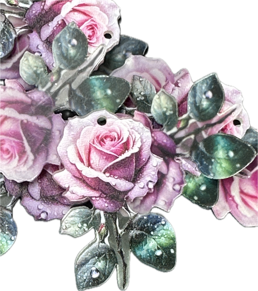 Rose Acrylic Pendants – Flower charms for DIY Crafts (Set of 5)