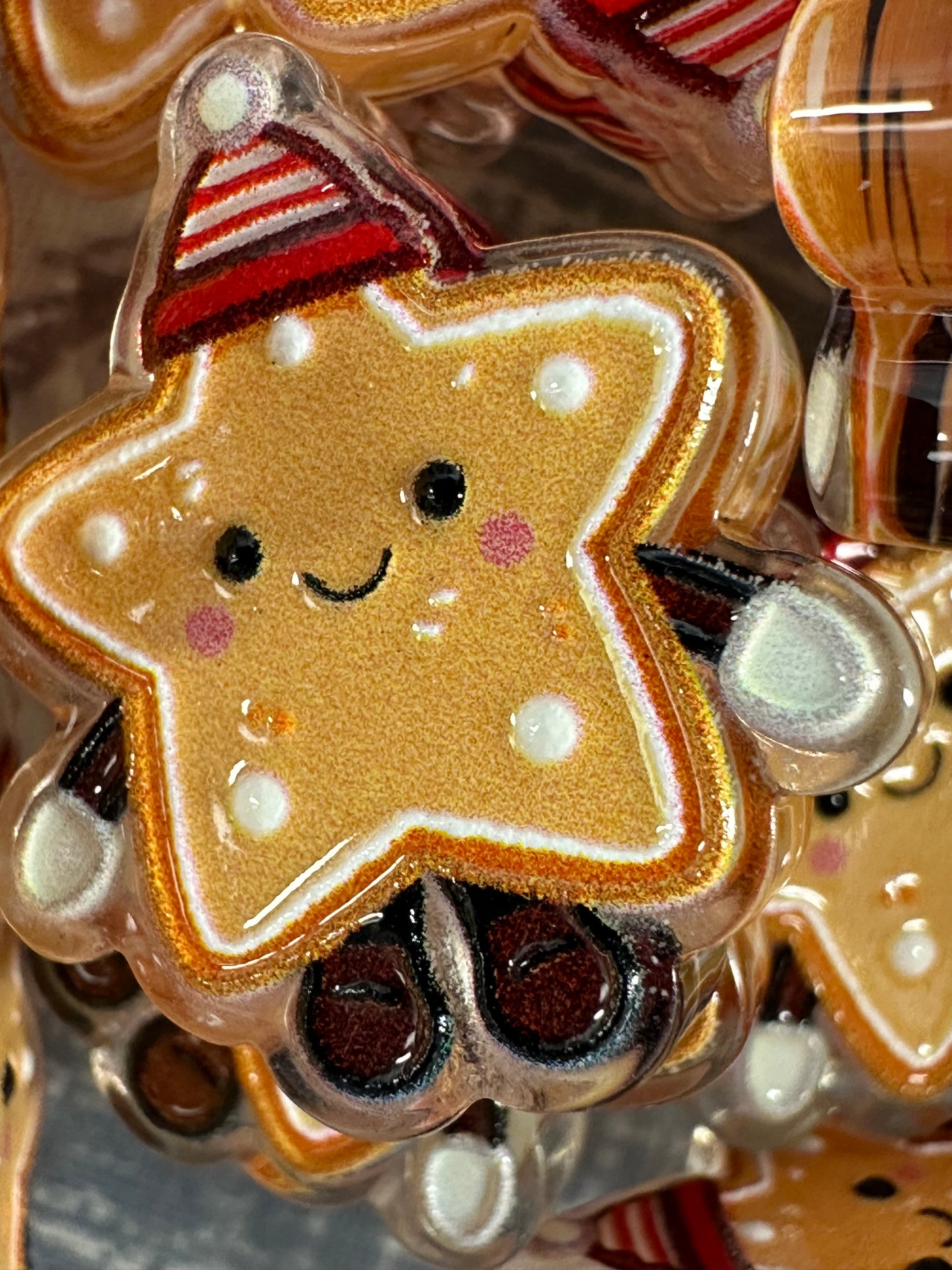 Cute star acrylic focal bead- set of 2/ focal bead/ pen beading / keychain bead/ sleepy star